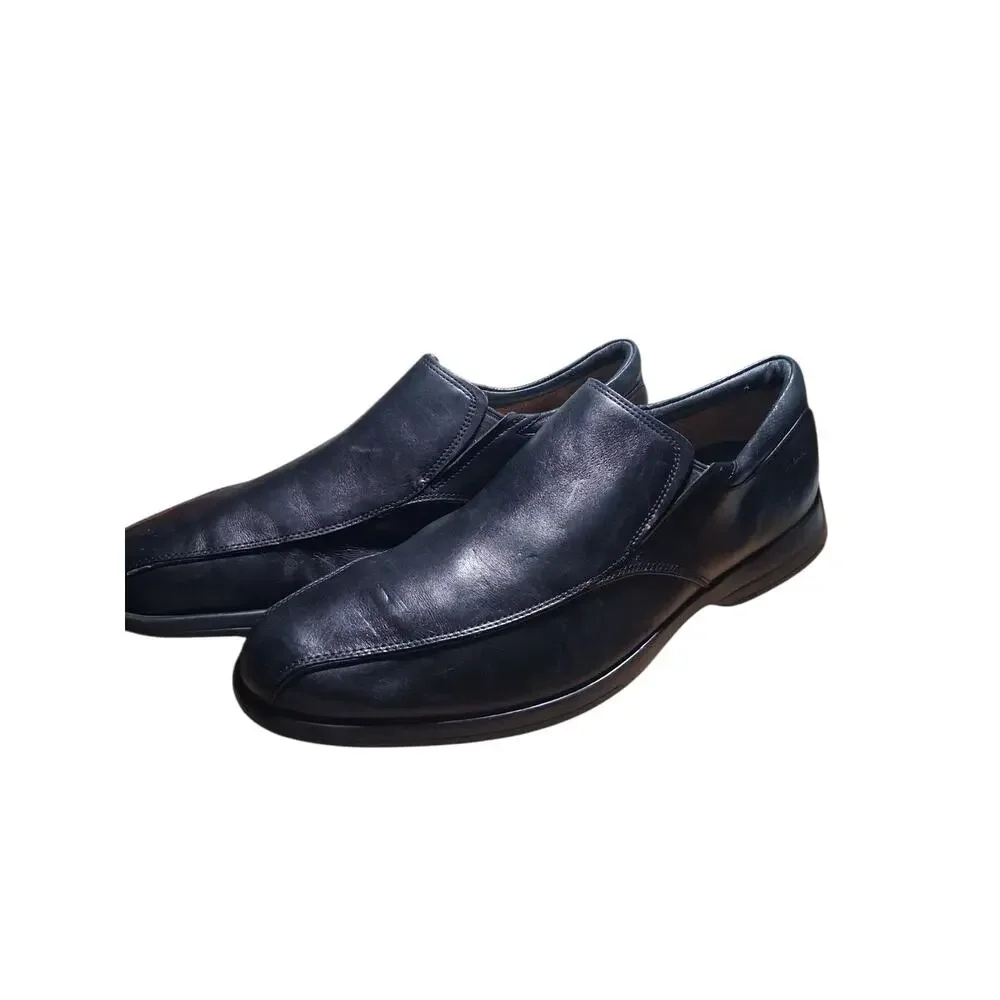Clarks Plus Black Leather‎ Mens size 11M Casual Career Church Slip-on Loafers